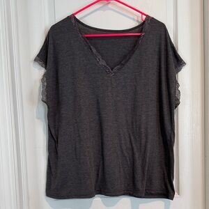 Shein lace trim tee